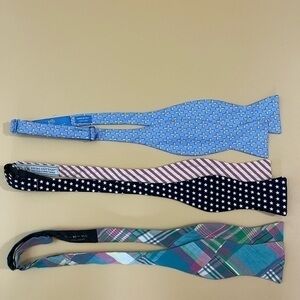 Mens Bundle of THREE Bow-Ties - SILK and COTTON
